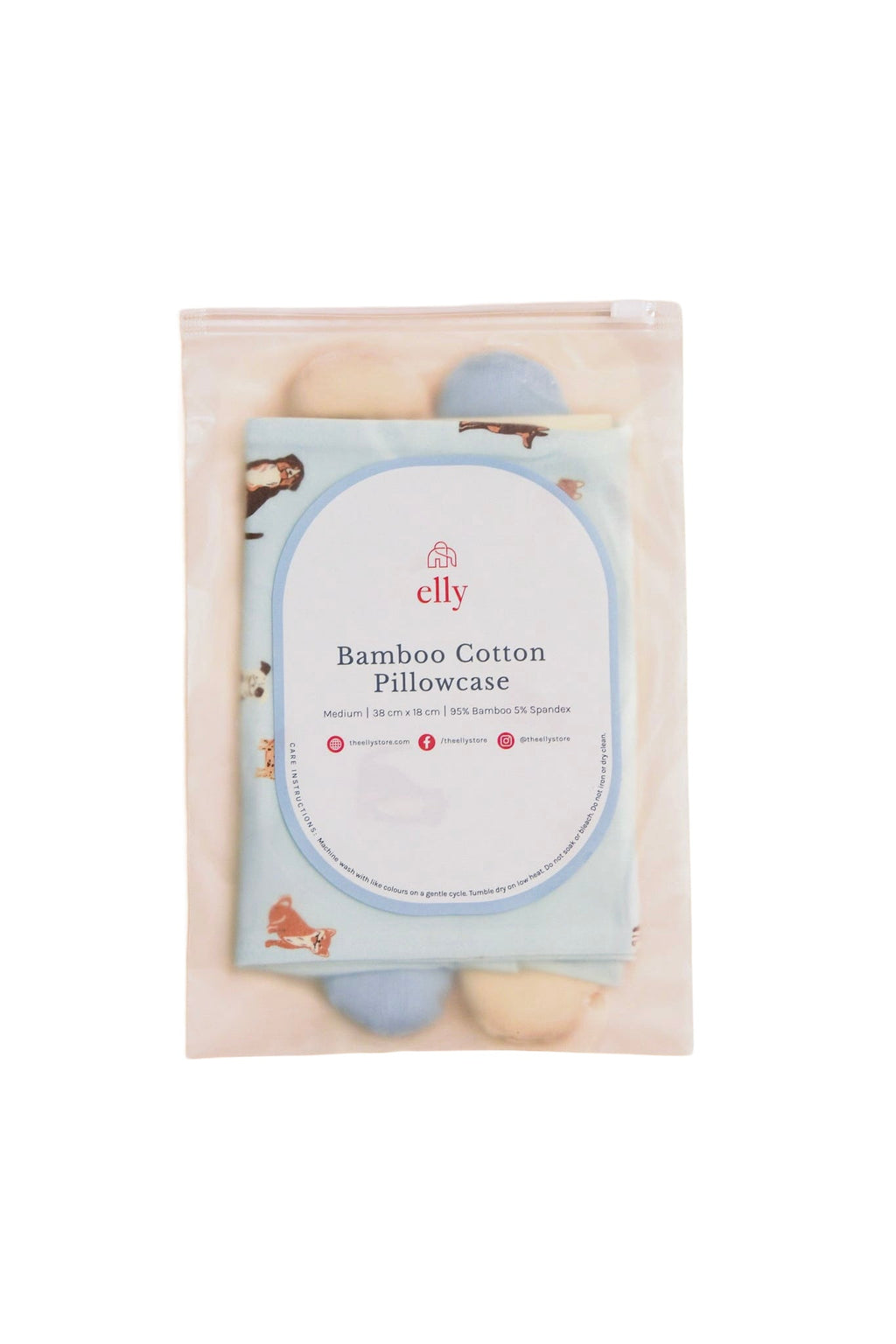 Bamboo Pillow Case - Blue Doggies (Pillow not included)