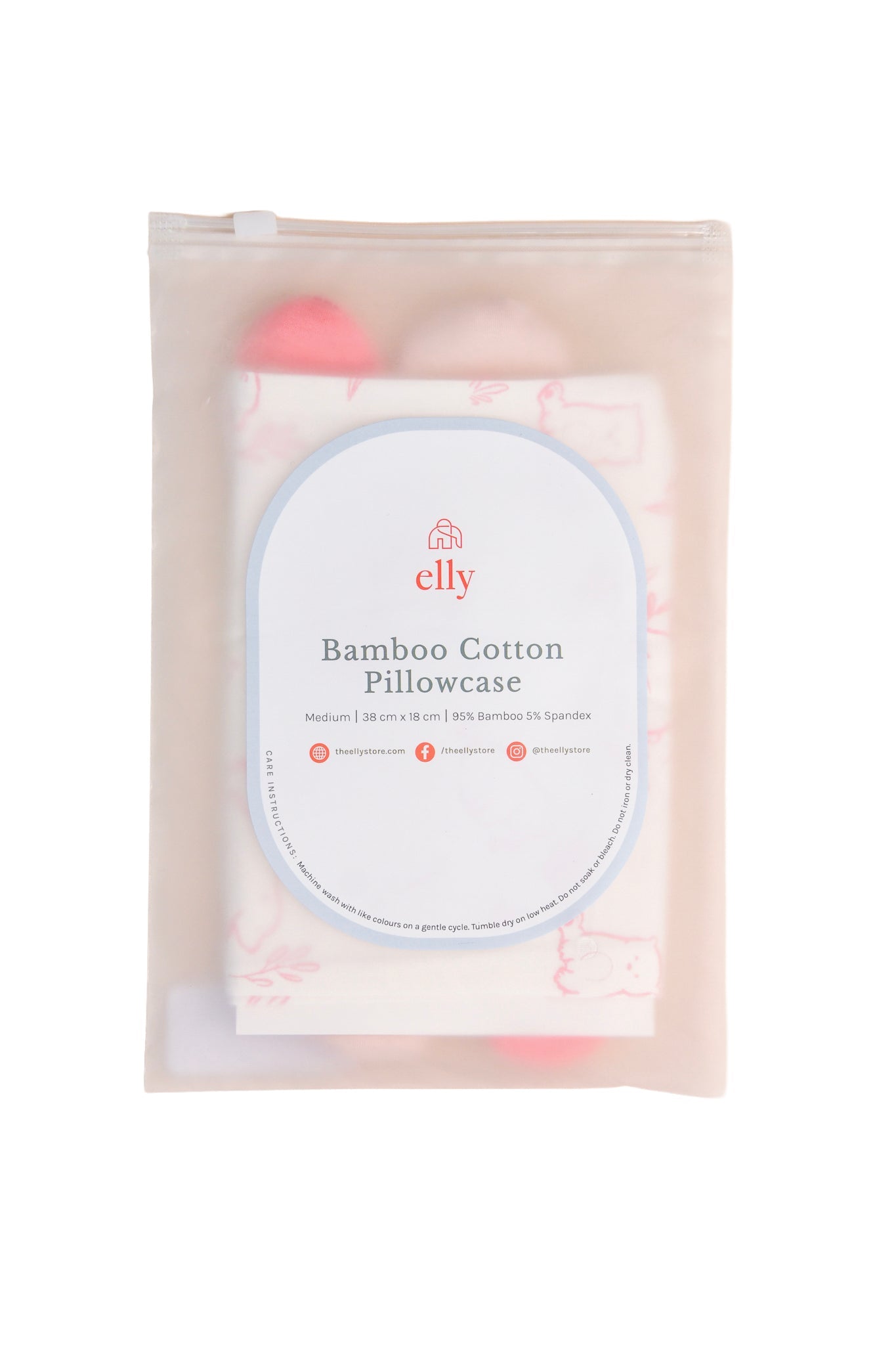 Bamboo Pillow Case - Pink Beary Best (Pillow not included)