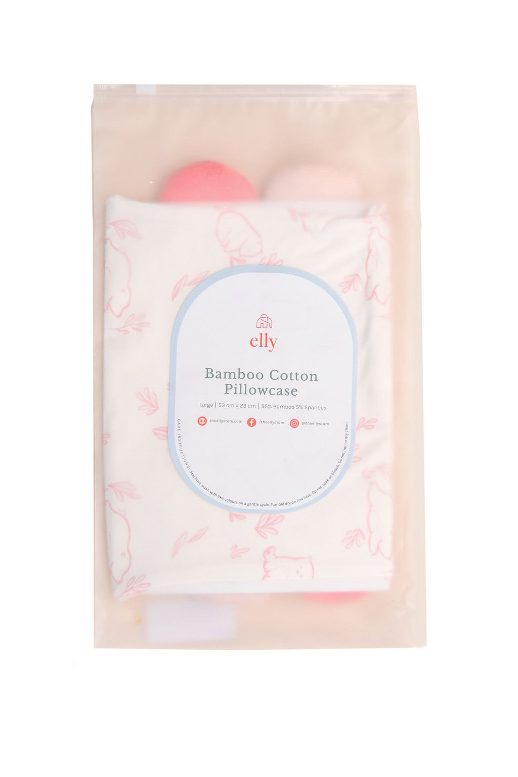 Bamboo Pillow Case - Pink Beary Best (Pillow not included)