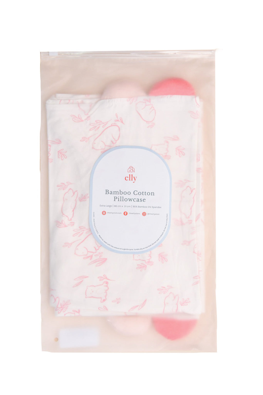 Bamboo Pillow Case - Pink Beary Best (Pillow not included)