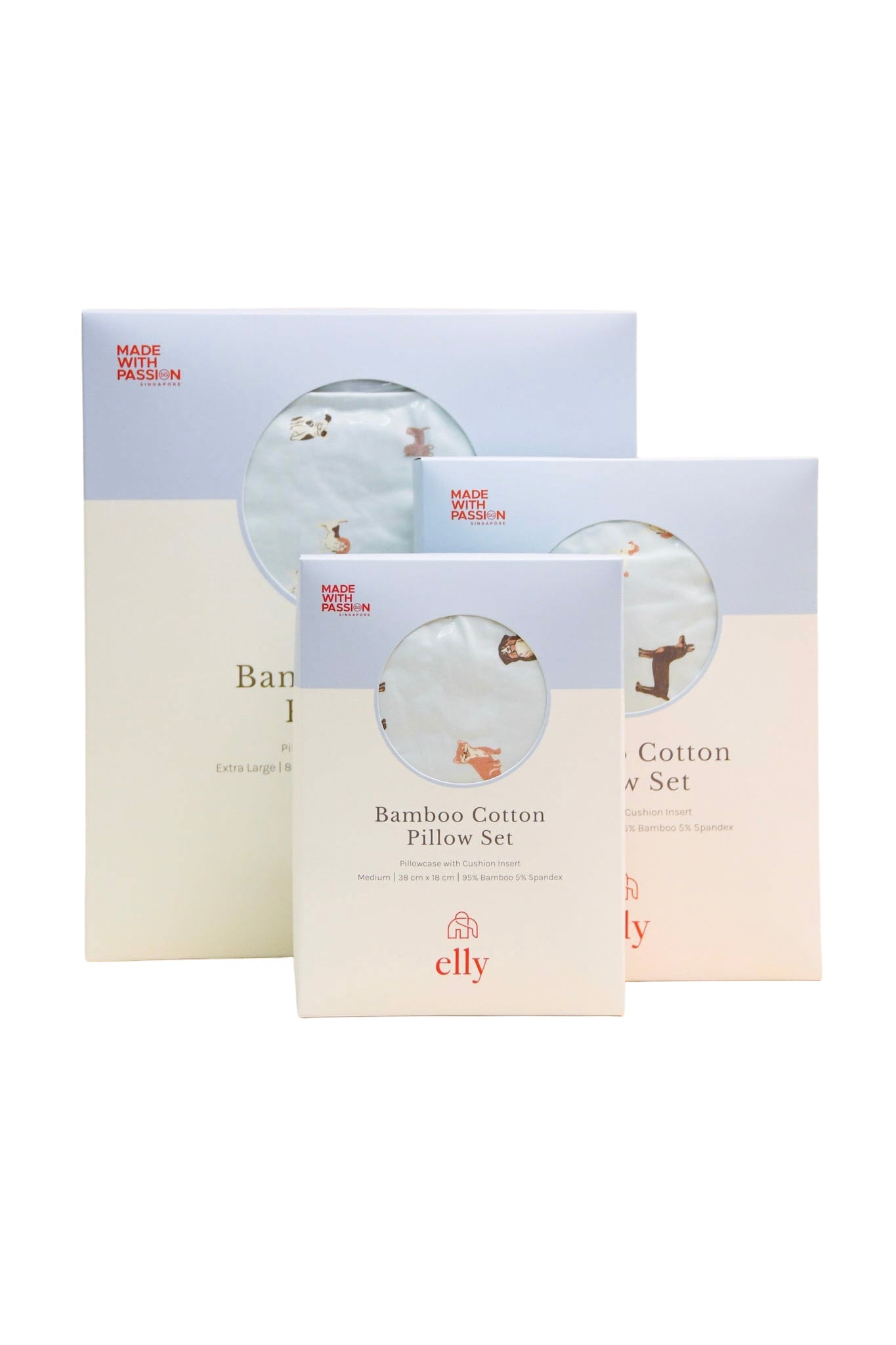 Bamboo Pillow Set - Blue Doggies